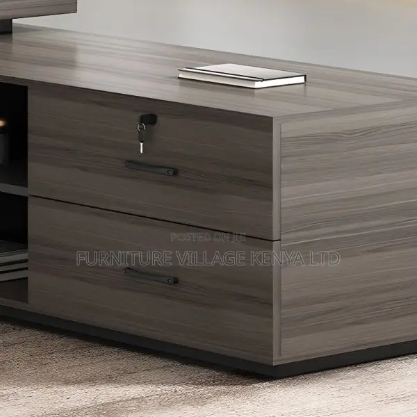 Office Desk:180cm Cocoa L-Table Top for Executive's
