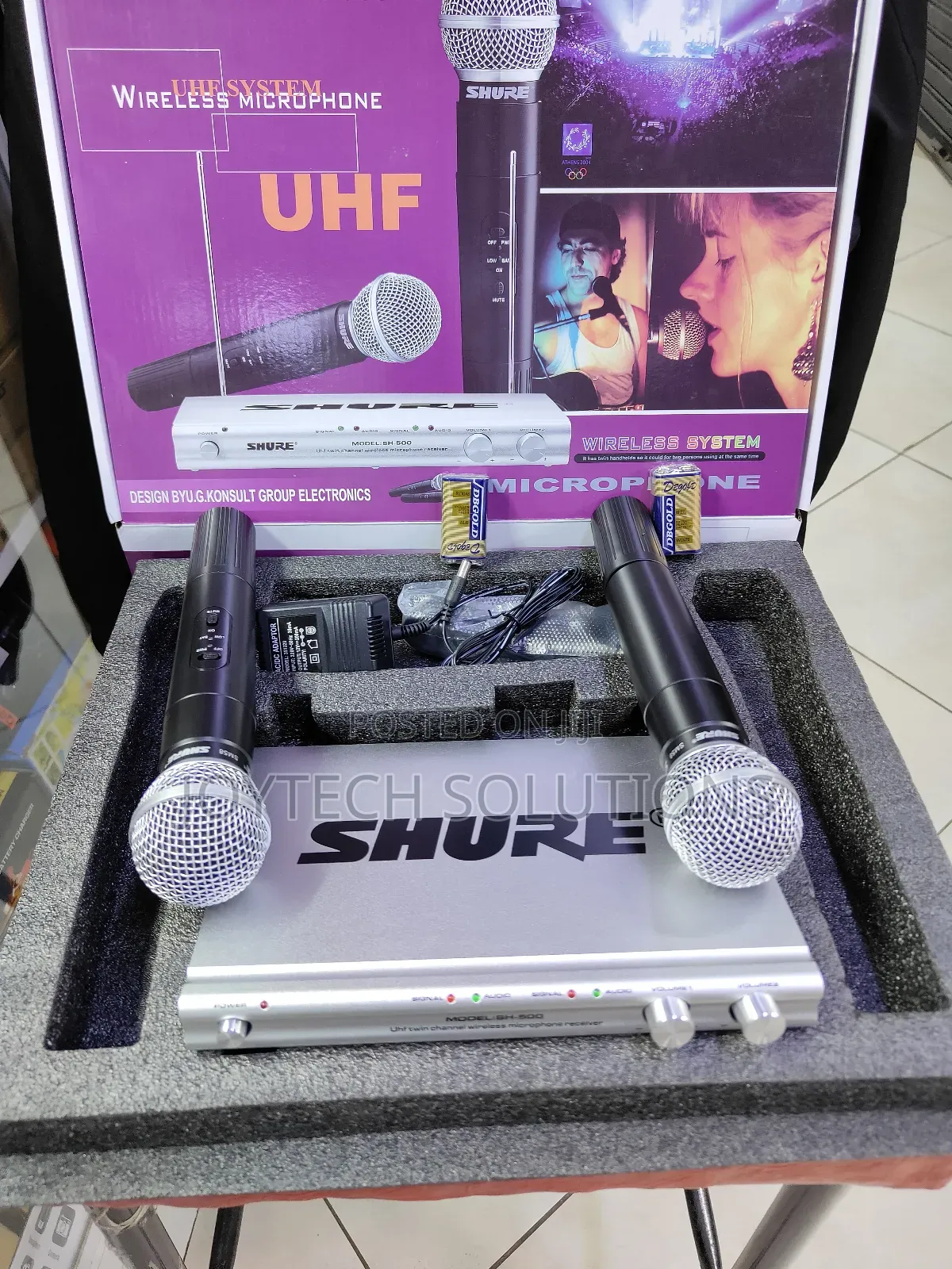 Wireless Microphone Shure Twin Channel Sh 500