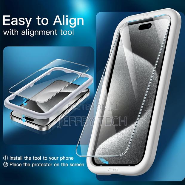 Jetech Screen Protector for iPhone 15 Pro Tempered Glass - thumbnail 2
