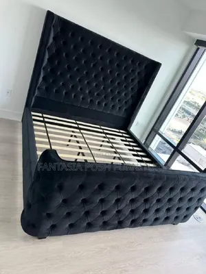 5x6 Chester Bed in Black Fabric - Free Delivery