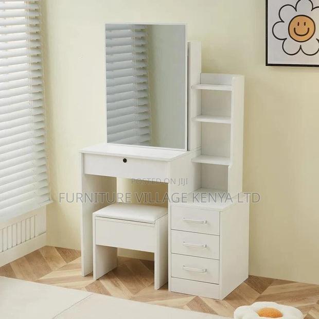 Dresser:Wooden Imported Dressing Table With Mirror - main view