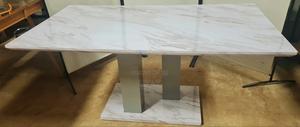 Uk- Allure Marble Effect White Dining Table. - thumbnail 2