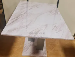 Uk- Allure Marble Effect White Dining Table.