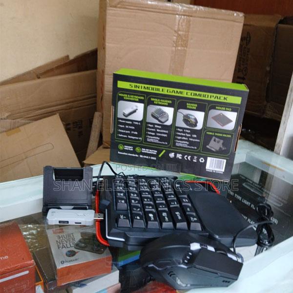 5 in 1 Mobile Gaming Combo Pack With RGB Mini Keyboard