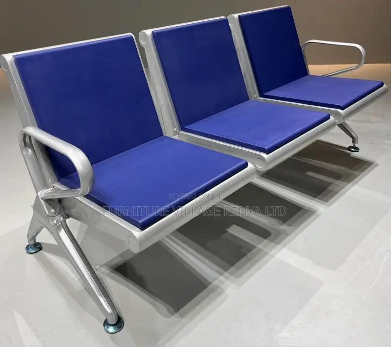 Benches: Office Full Padded Hospital Waiting 3-Seat Chair