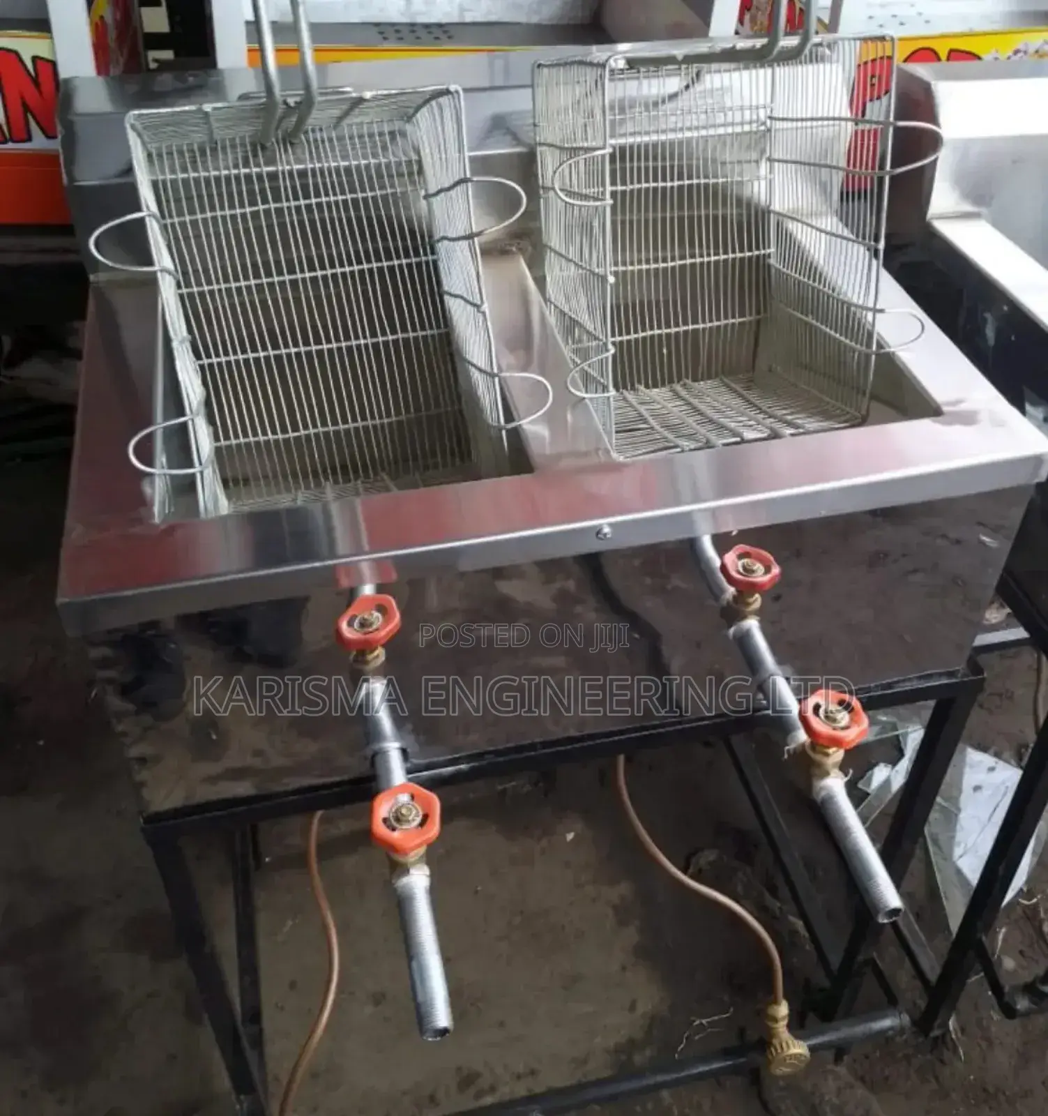Stainless Gas Double Deep Fryer