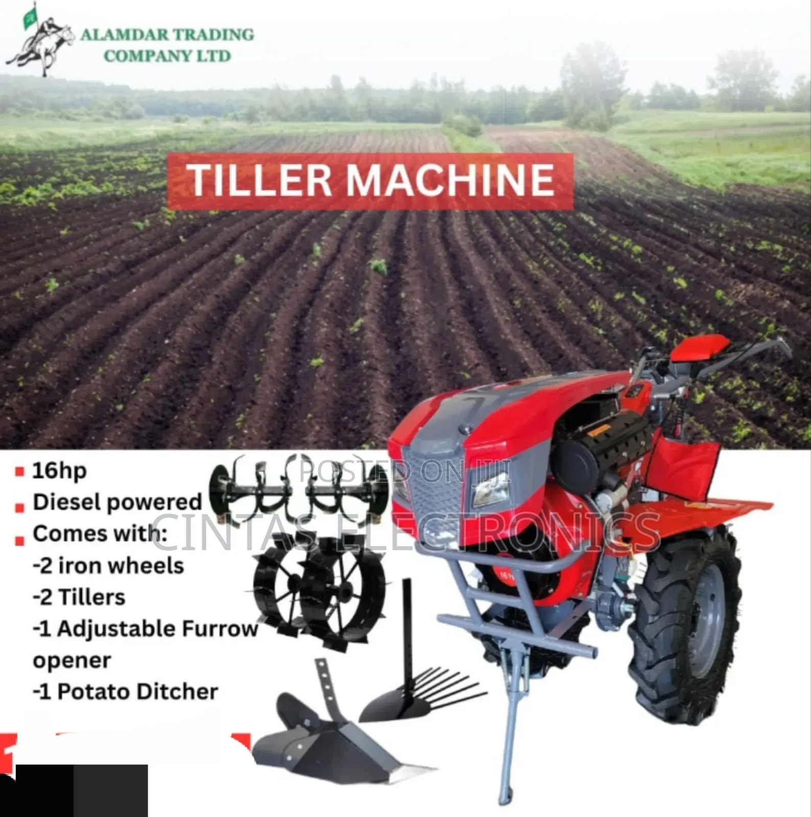 16hp Diesel Tiller Machine