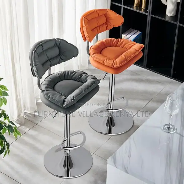 Office Stool: Metallic Rectangular Height Adjustable Stool