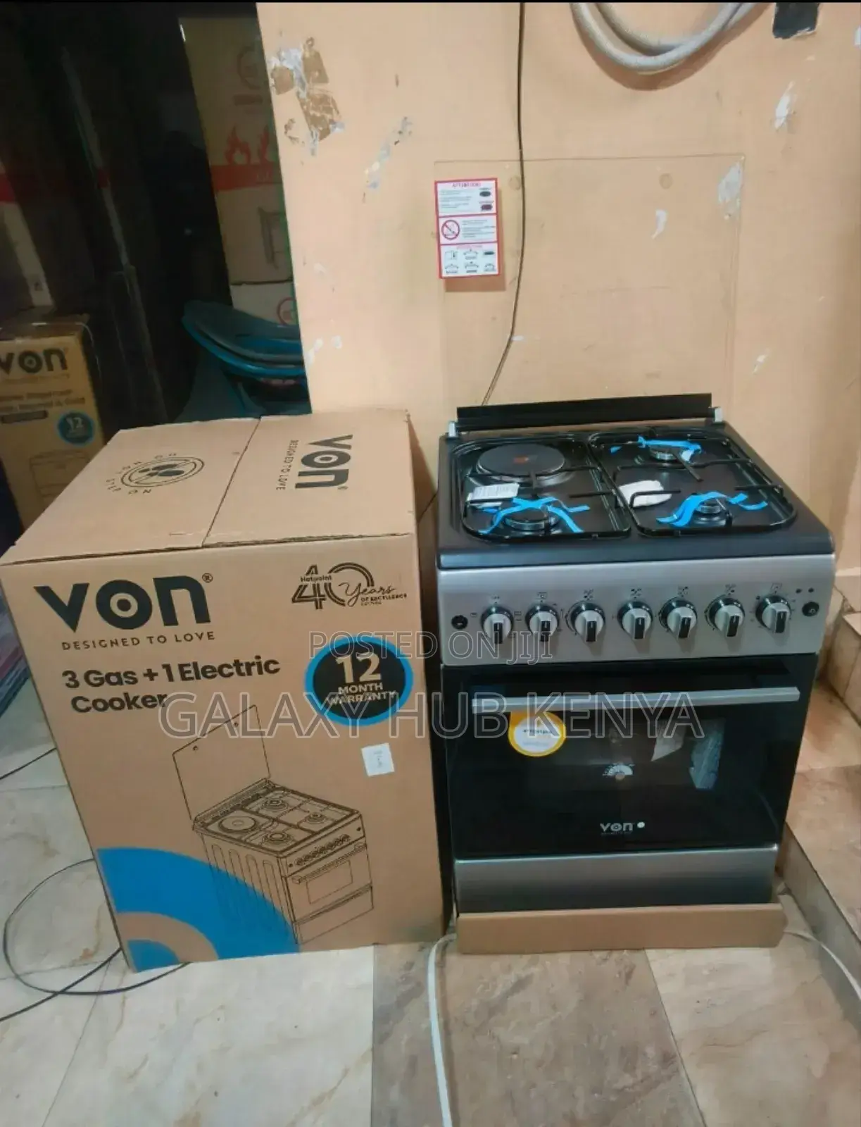 Von Cooker 3 Gas + 1 Electric Vcf553141nfs Silver