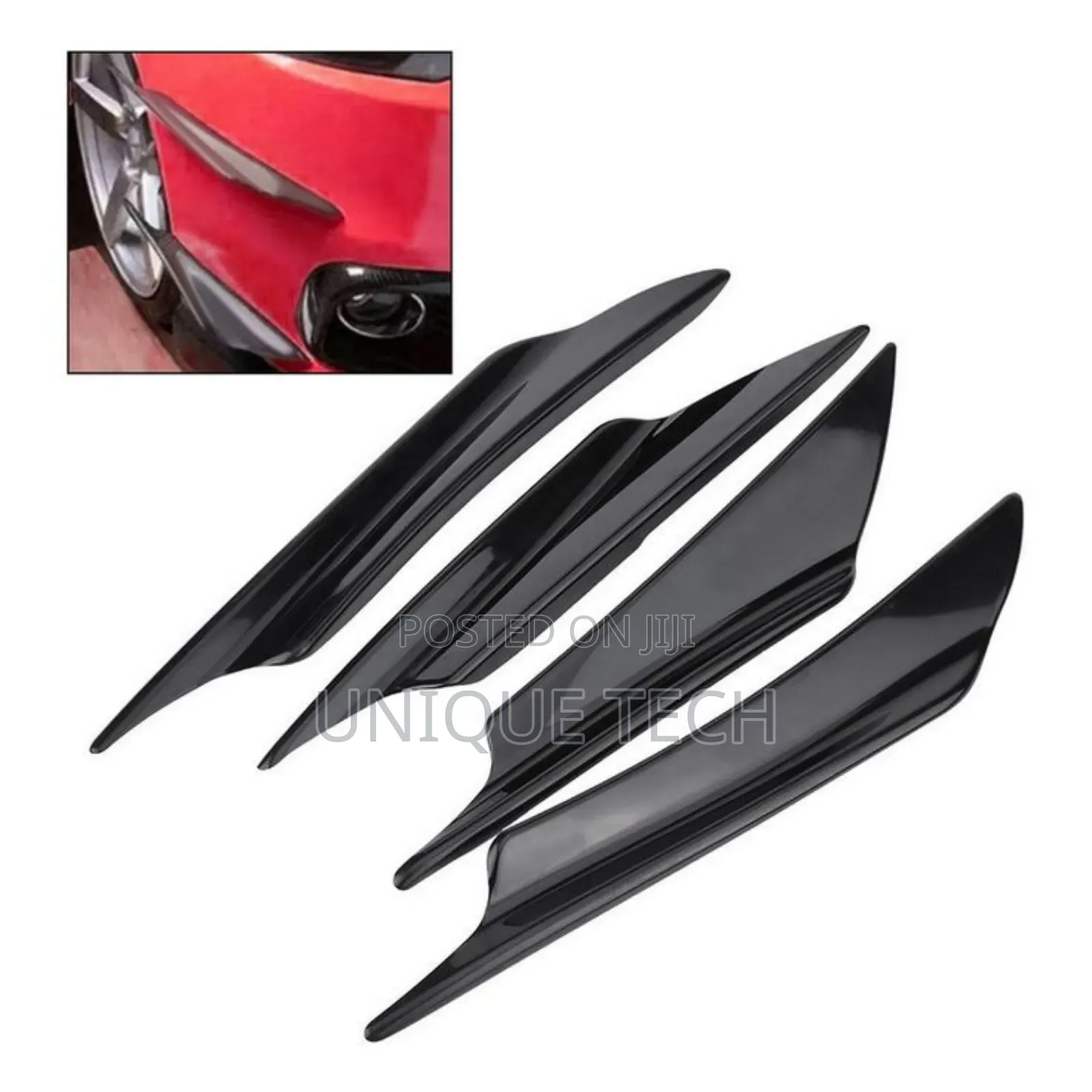 Universal Car Front Splitter Fins – Set Of 4 Pieces