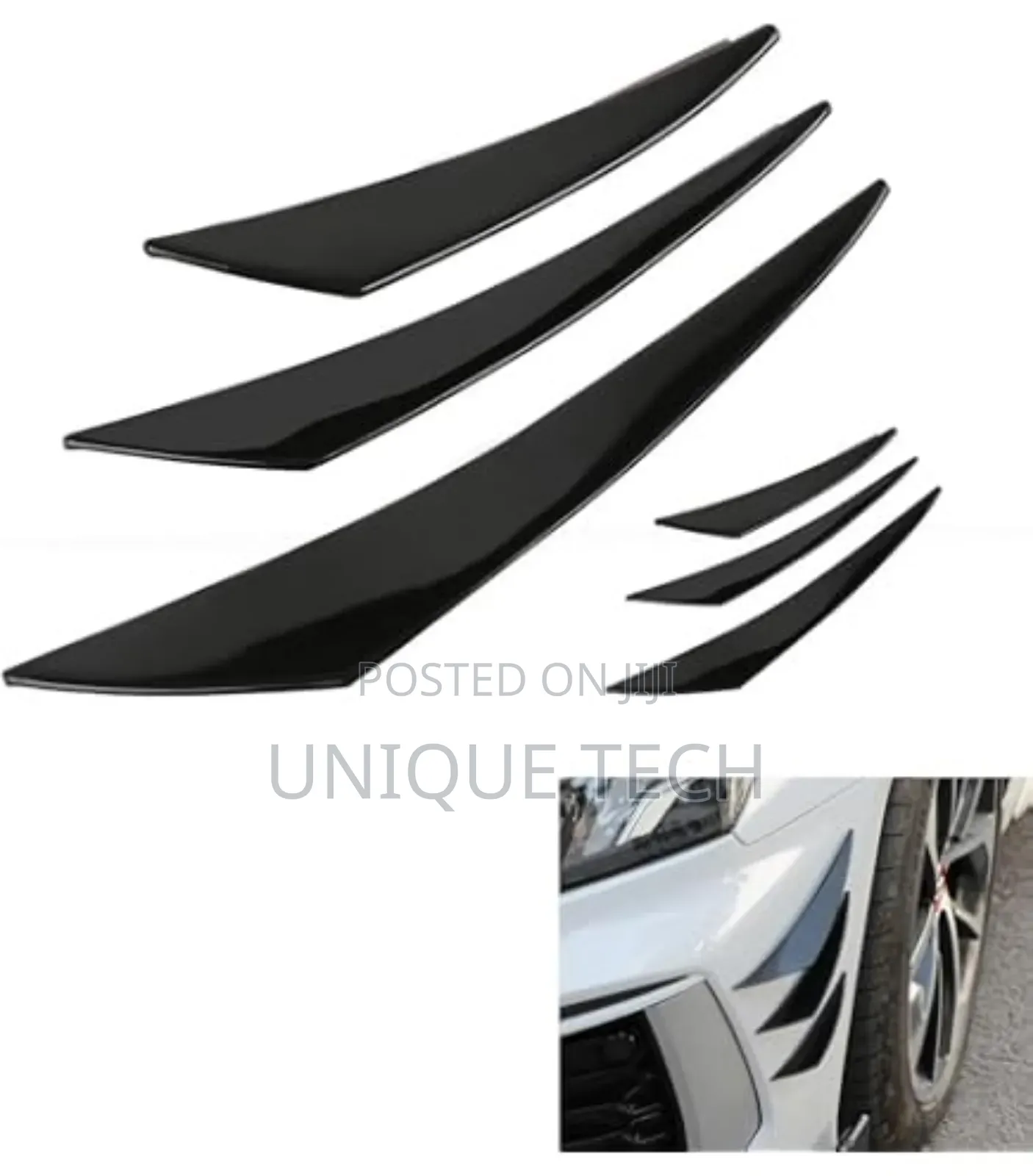 4pcs Front Fin Splitters – Sporty Universal Car Fins