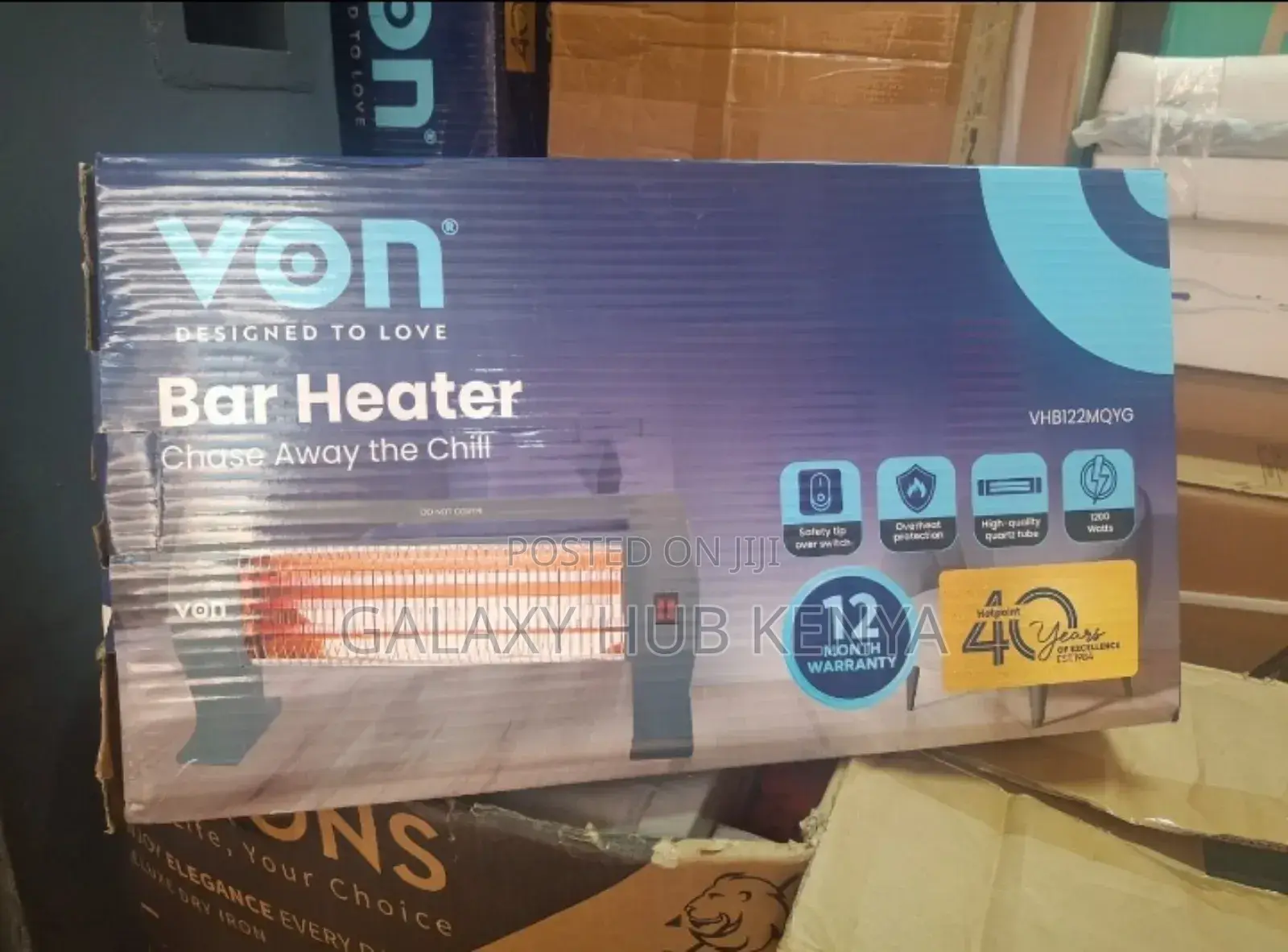 Von Vhb122mqyg Quartz Heater 1200w Dark Grey