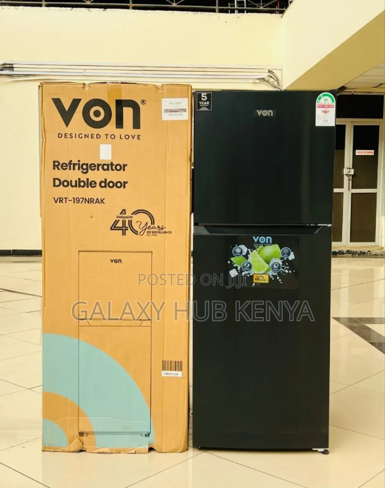 Von VRT-197nrak Double Door Fridge 197l,