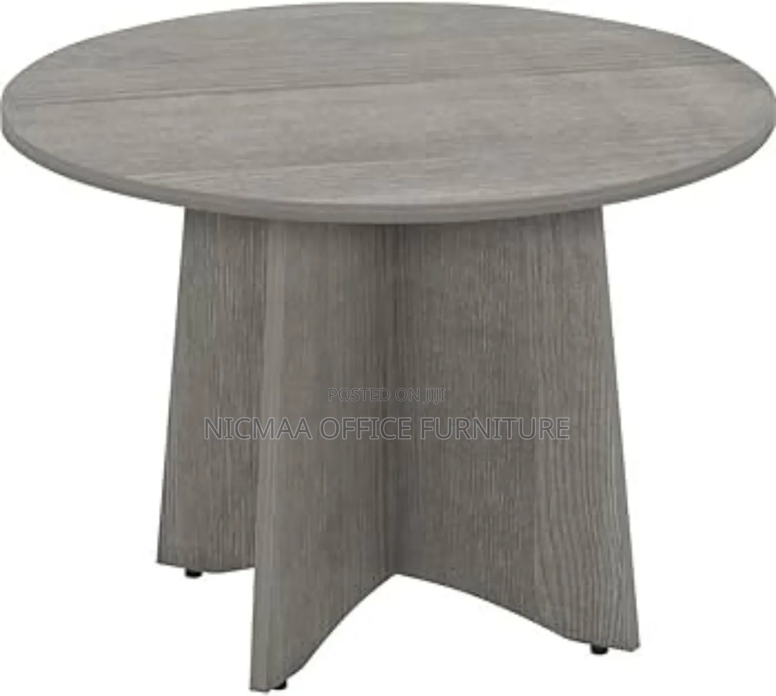 Round Charcoal Gray Conference Table