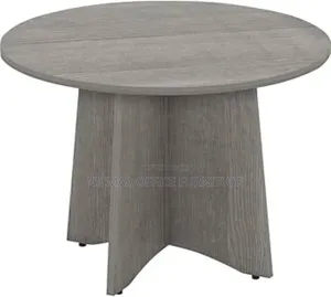 Round Charcoal Gray Conference Table