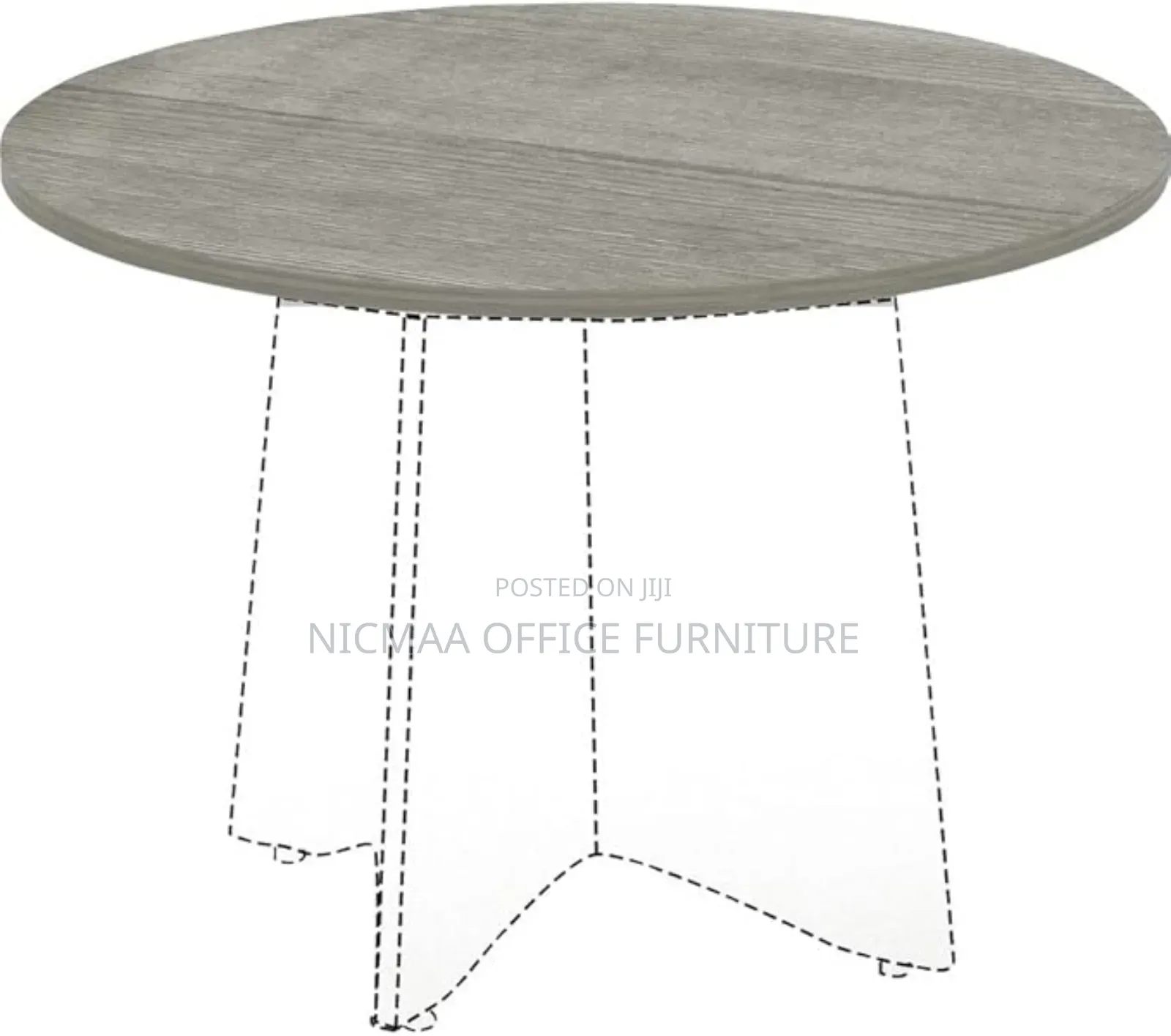 Round Charcoal Gray Conference Table
