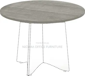 Round Charcoal Gray Conference Table