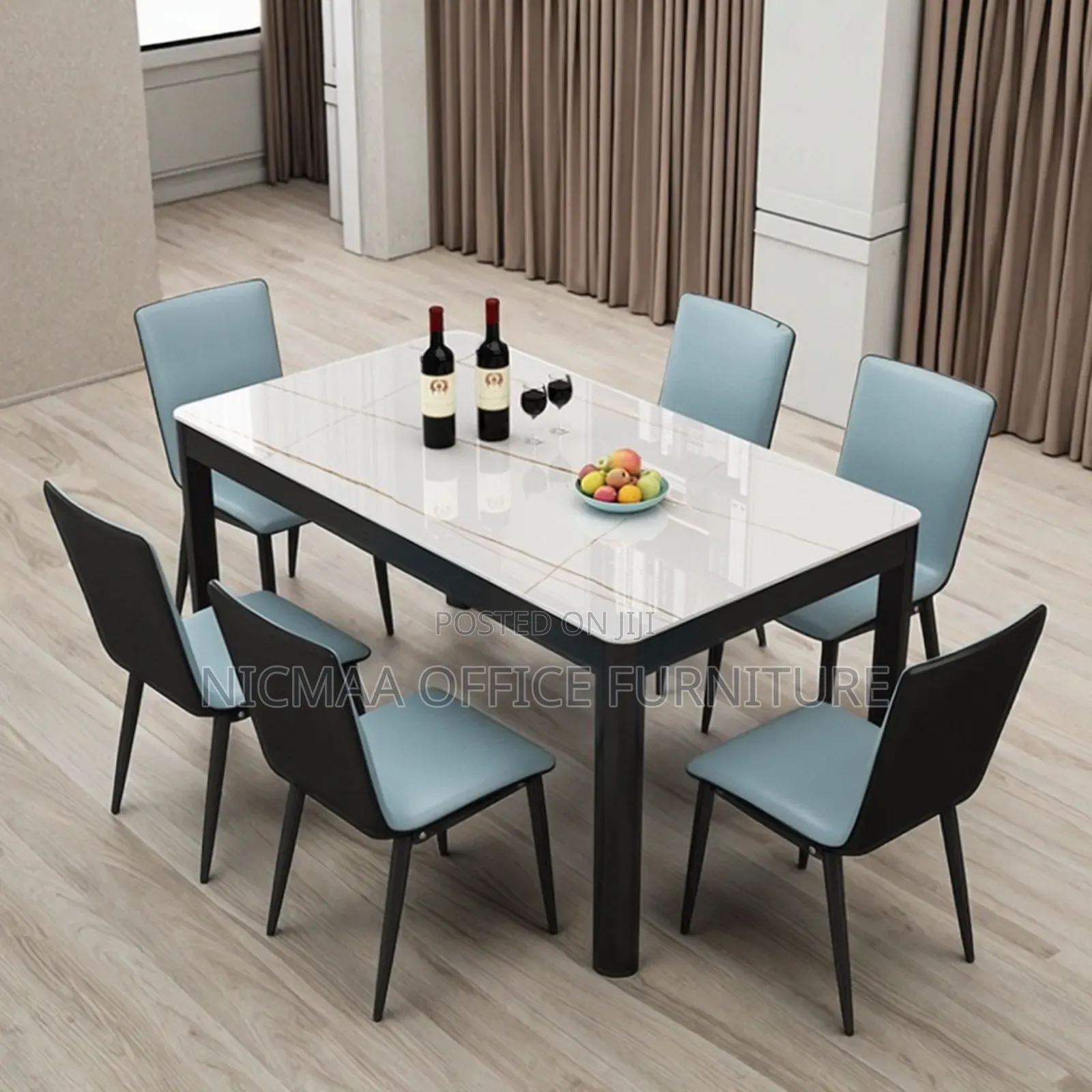 Royal Style Glass Dining Table and Chair
