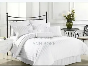 Binded Duvet White Stripes {Super King-}
 One Bedsheet