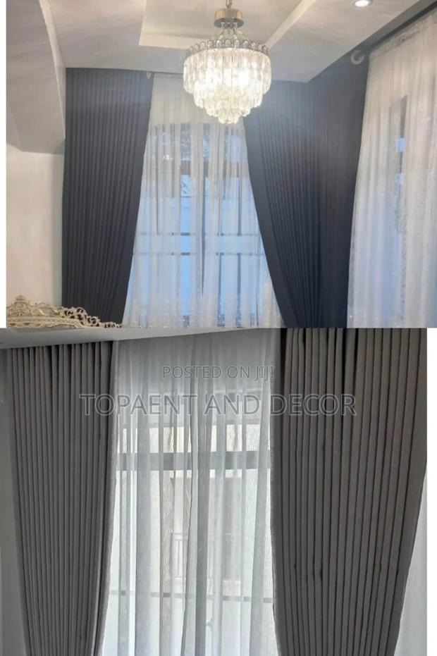 Total Black Out Heavy Duty Curtains and Pure White Sheer - main view