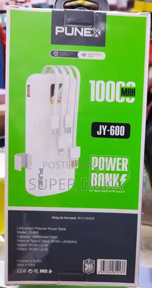 Punex Jy-600 Fast Charging Power Bank.10000 Mah