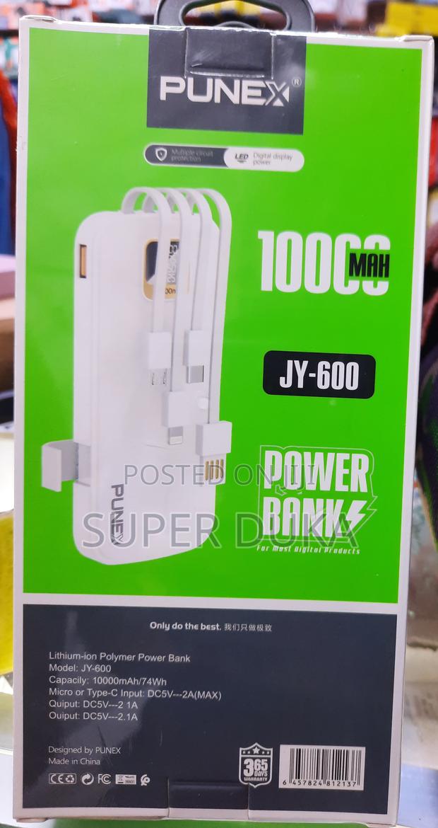Punex Jy-600 Fast Charging Power Bank.10000 Mah