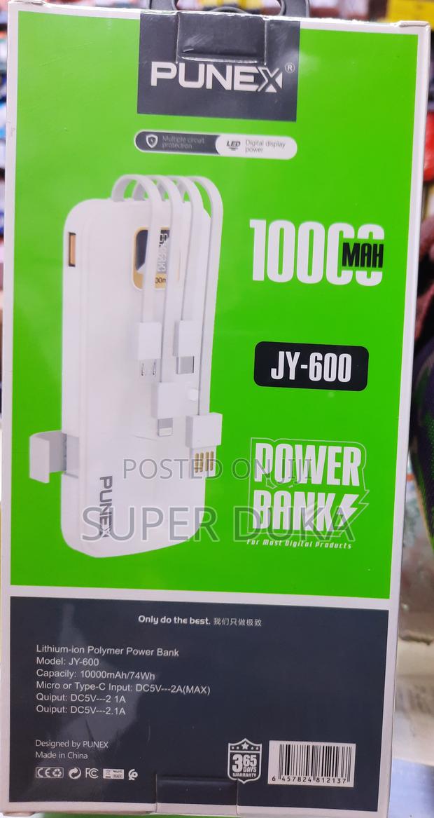 Punex Jy-600 Fast Charging Power Bank.10000 Mah - thumbnail 2