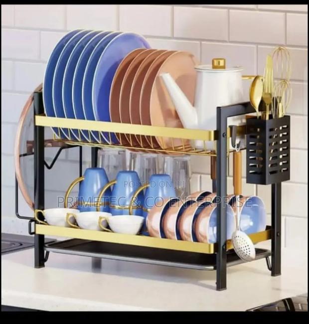 2layer Advanced Black and Gold Kitchen Rack - main view