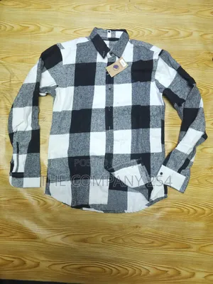 Unisex Cotton Collar Long Sleeved Checked Flannels Shirts