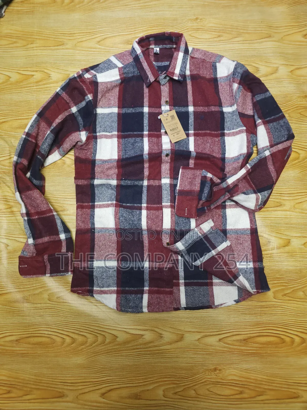 Unisex Cotton Collar Long Sleeved Checked Flannels Shirts