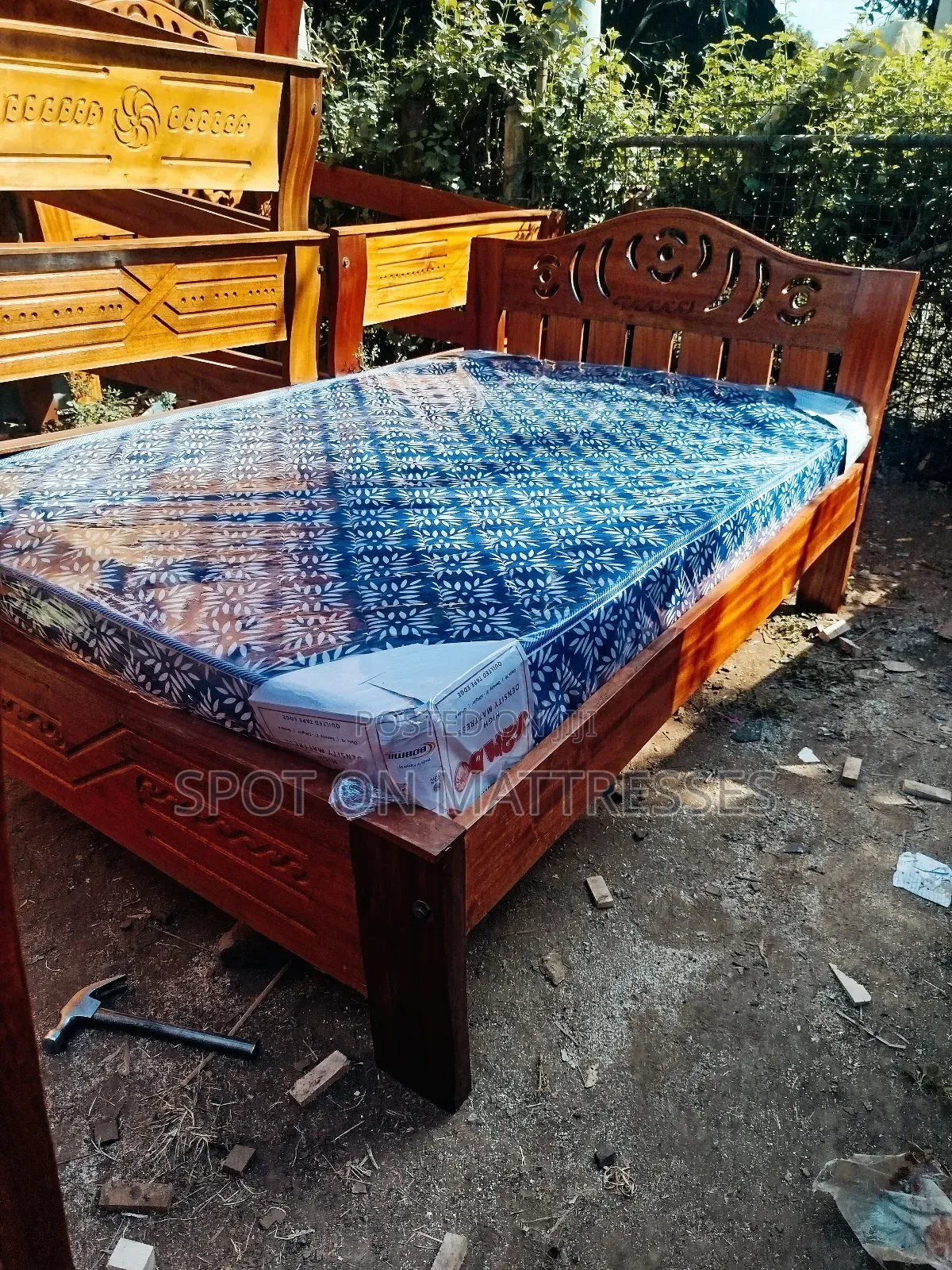 Hot Sale! Brand New Mahogany Bed + High Density Mattress