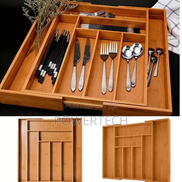*Multifunctional Bamboo Drawer Organizer - main view
