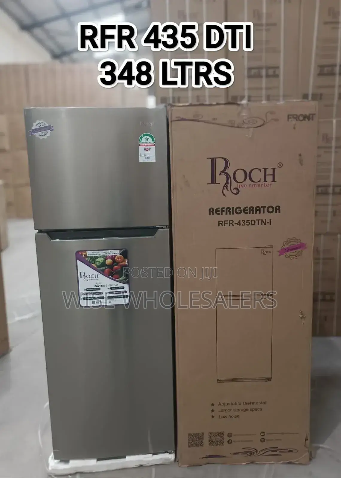 Roch 348l No Frost Double Door Fridge Rfr-435-dt-i
