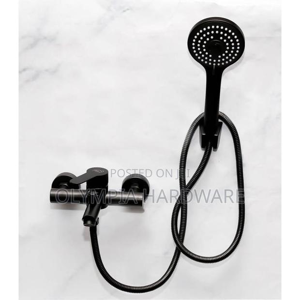 Bath Mixer Black + Telephone Shower