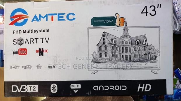 Amtec 43inch Smart Vidaa, Frameless Tv With Bluetooth - main view