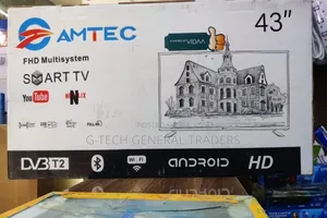 Amtec 43inch Smart Vidaa, Frameless Tv With Bluetooth