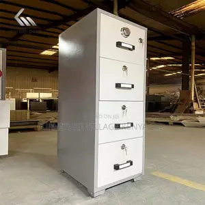 Cabinets:Compact Digital 4-Drawer Fireproof Document Cabinet