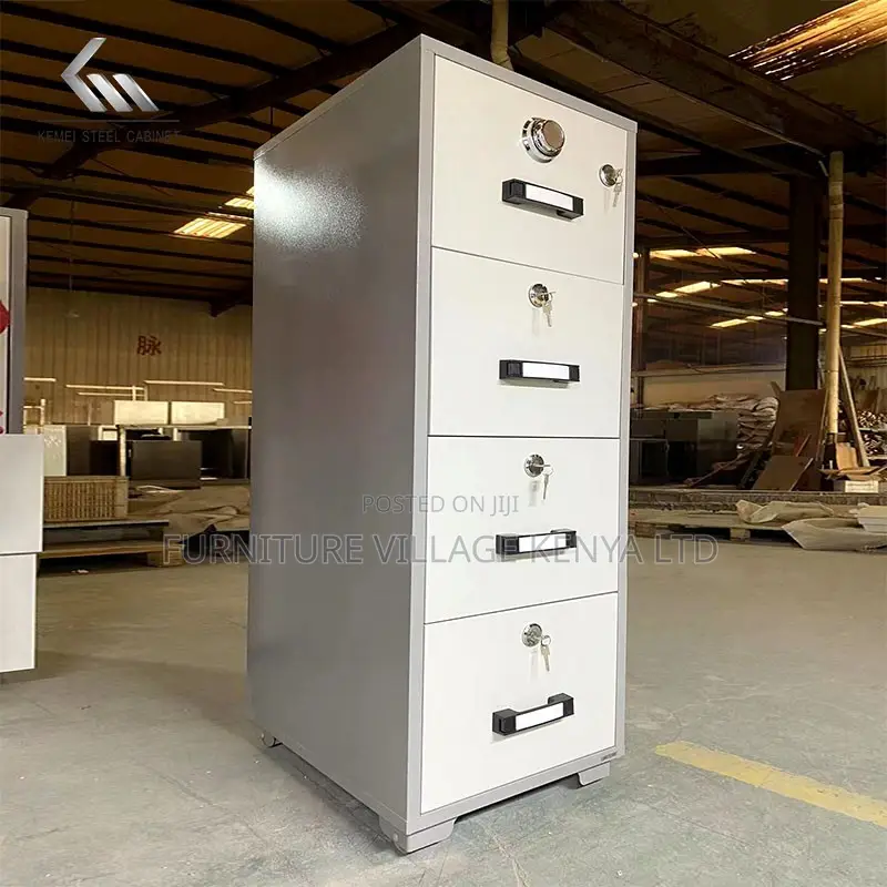 Cabinets:Compact Digital 4-Drawer Fireproof Document Cabinet