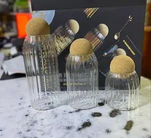 Spaghetti Glass Vase With Bamboo Lid or Storage Container