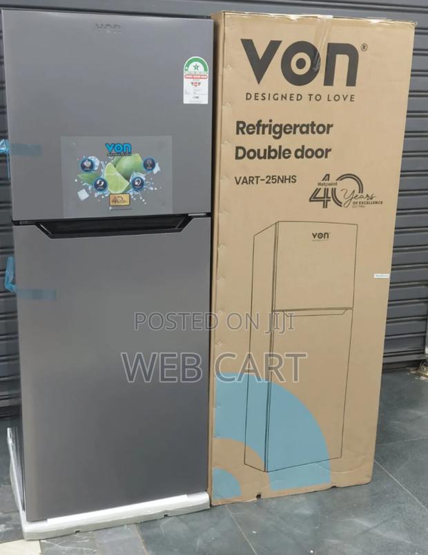 Von 220litres Double Door Fridge (Vart-25nhs)