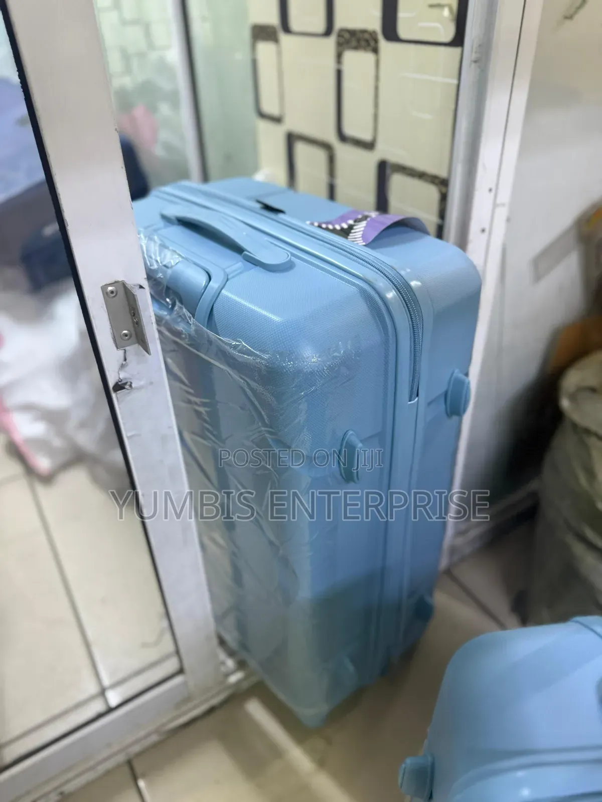 Sky Blue 69cm Height Rubber Suitcase at 3500