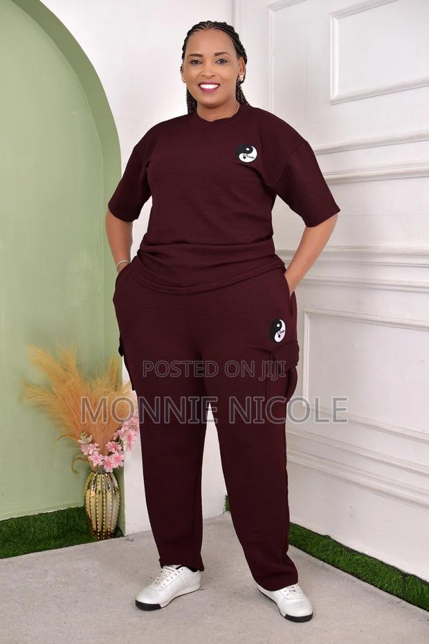 Maroon Quality Plus Size Tracksuit - main view