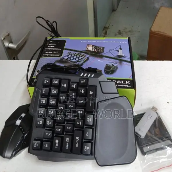 5 in 1 Mobile Game Combo Pack With RGB Mini Gaming Keyboard