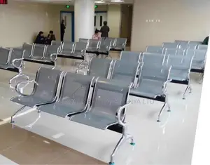 Office Bench: 3-Link Cold-Rolled Steel Public Waiting Bench