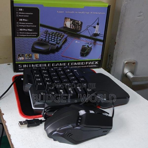 X8 Pro 5 in 1 Mobile Game Combo Pack With RGB Keyboard - main view