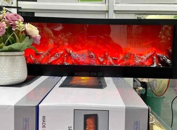 Black 60cmx20cm Led Fireplace Changing Colours - main view