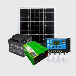 50 Watts Solar Kit(40ah Battery + 150w Inverter) 4 Dc Bulbs
