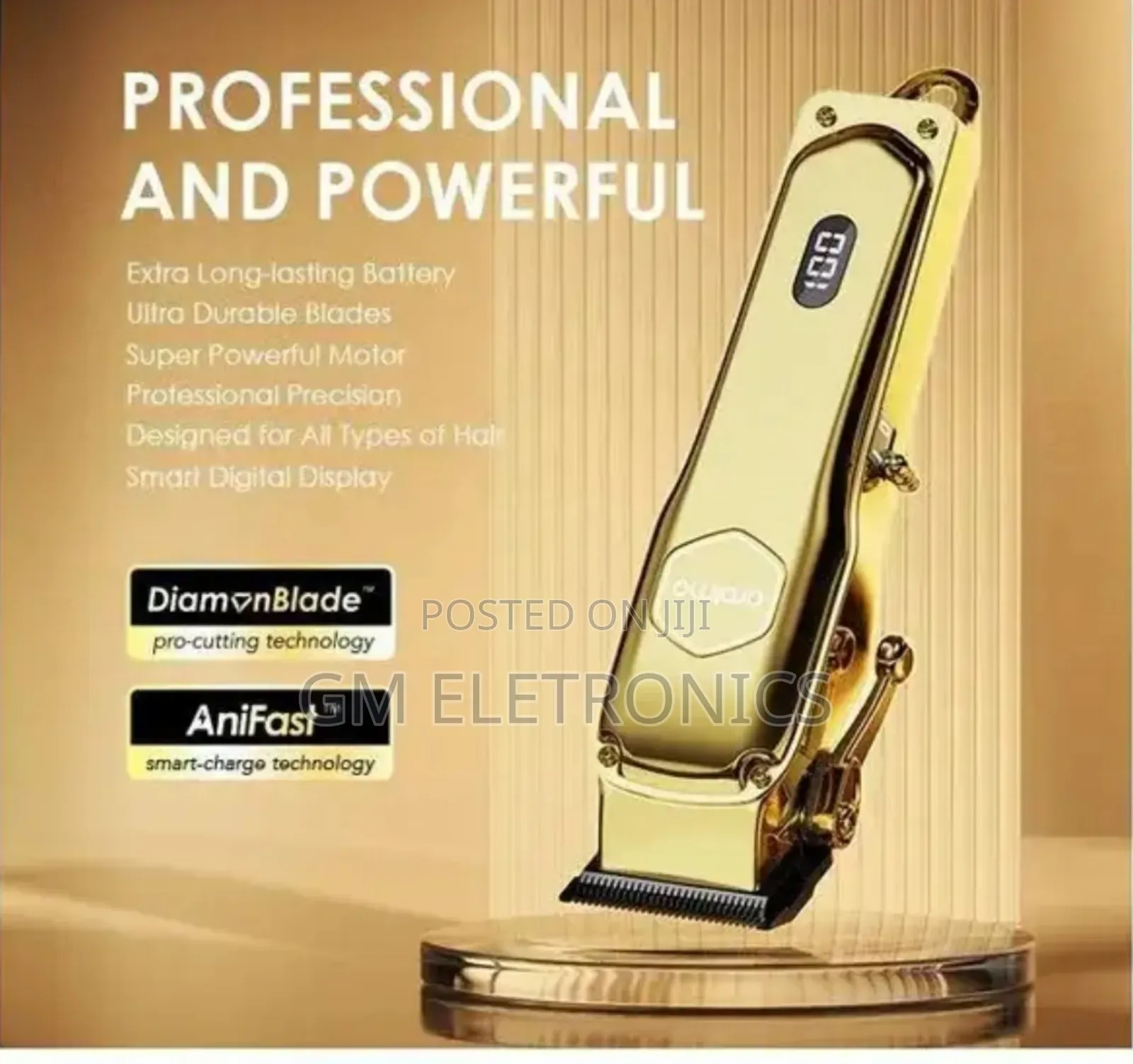 New Oraimo Smart Clipper 2 Gold Professional Hair Clipper.