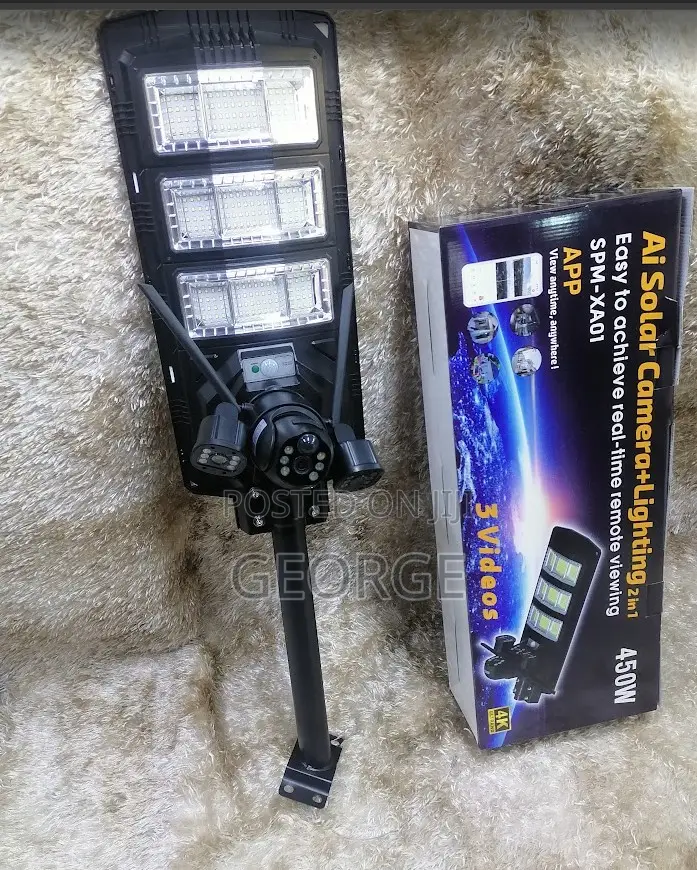 .2in1 Ai 4g CCTV Camera + 450w Solar Security Streetlight.