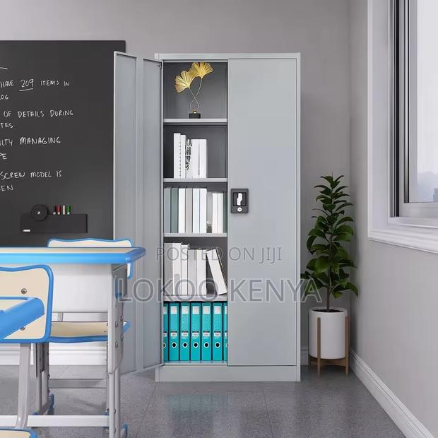 Office Cabinet : Full- 2 Door Silver Office Storage Cabinet - thumbnail 2